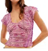 Free People Oh My Baby Crop Mesh T-shirt In Blue