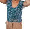 Free People Oh My Baby Scoopneck Tee In Seagrass Combo In Green