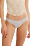 Free People Oh My Darling Lace Trim Cotton Blend Bikini Briefs In White