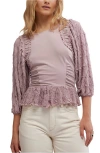 Free People Olivia Contrast Stitch Knit Top In Purple