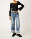 Free People On A Cloud Long Sleeve Bodysuit In Black