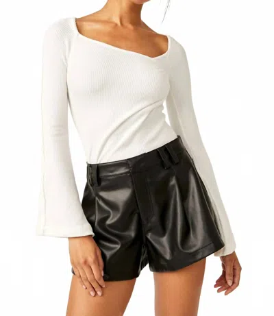 Free People On A Cloud Bodysuit In White In Black