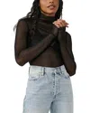Free People On The Dot Layering Mesh Turtleneck In Black