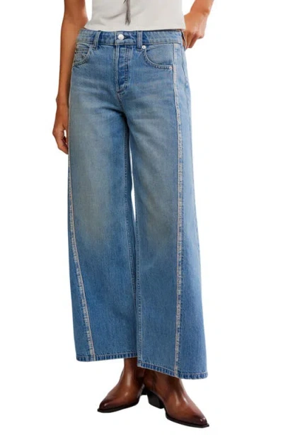 Free People On The Edge Wide Leg Jeans In Blue