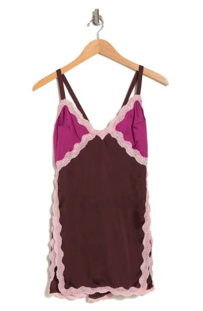 Free People On The Rise Mini Slip In Chocolate Combo