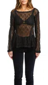 Free People On The Road Twisted Lace Top In Black