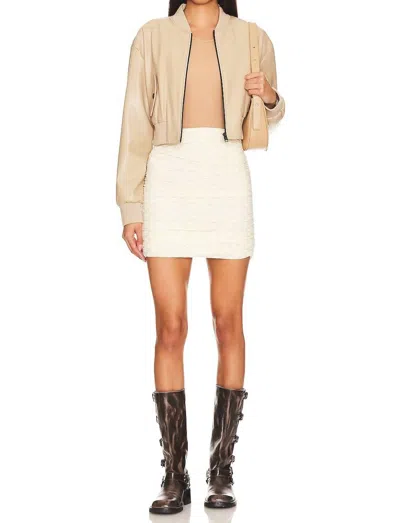Free People Ona Convertible Ruched Mini Skirt In Ivory In Multi