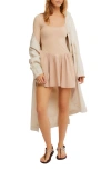 Free People Onda Long Sleeve Stretch Cotton Minidress In Tuscany