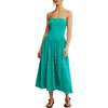 Free People Onda Strapless Midi Dress In Malachite Green