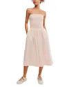 Free People Onda Strapless Midi Dress In Pink Nectar