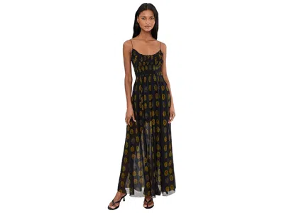 Free People Ciella Floral Cotton Maxi Dress In Black