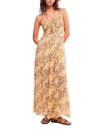 Free People One Ciella Printed Dress In Brown