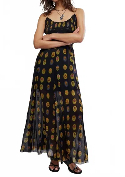 Free People One Ciella Printed Dress In Midnight Combo In Multi