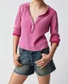 FREE PEOPLE ONE COLT THERMAL SWEATER IN PINK PHENOM