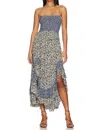Free People One I Love Midi Dress In Denim Combo In Multi