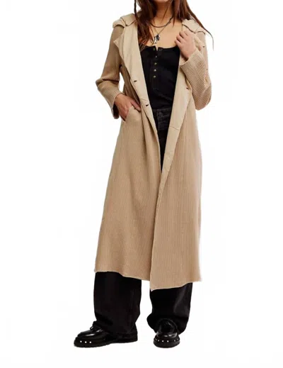 Free People One Landon Jacket In Sand In Brown