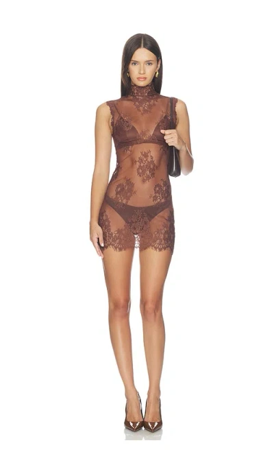Free People One More Time Mini Slip Dress In Brown