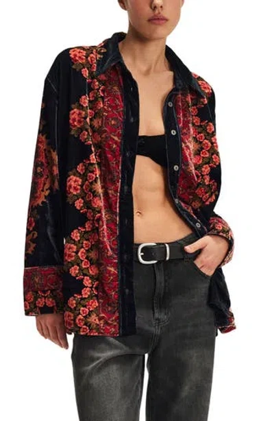 Free People X We The Free One Night Velvet Top In Multi