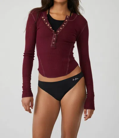 Free People One Of The Girls Henley In Acai In Multi