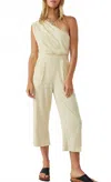 Free People One Shoulder High Waisted Jumpsuit In Tan In Neutral