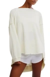 Free People One To Beat Pullover Sweatshirt In Ivory In Ivory