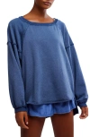 Free People One To Beat Pullover Sweatshirt In Midnight Navy In Midnight Navy