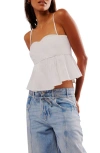 Free People One True Love Peplum Camisole In Optic White