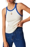 Free People Only One Ringer Stretch Cotton Tank In Ivory Combo