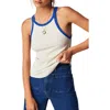 Free People Only One Ringer Stretch Cotton Tank In Ivory Combo