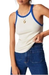 Free People Only One Ringer Stretch Cotton Tank In Ivory Combo