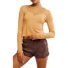 Free People Only You Long Sleeve Pajama Top In Yellow