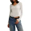 Free People Only You Long Sleeve Pajama Top In White