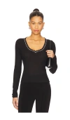 Free People Only You Long Sleeve Pajama Top In Black