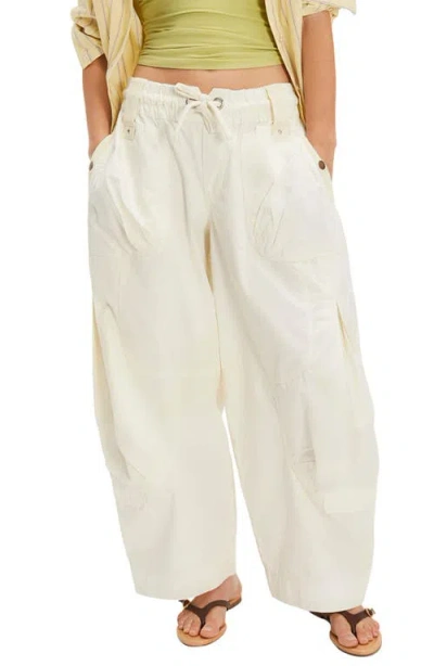 Free People Onset Cotton Twill Parachute Pants In White