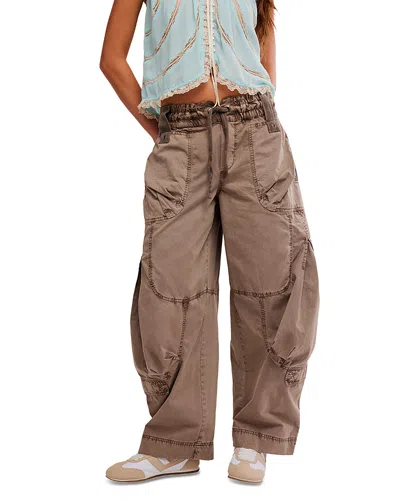 Free People Onset Cotton Twill Parachute Pants In Brown
