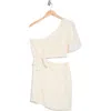 Free People Opal Cutout One-shoulder Minidress In Ivory
