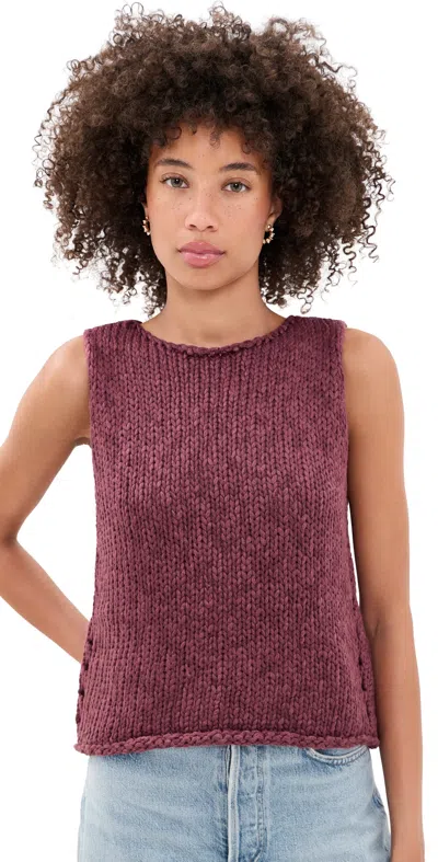 Free People Opal Knit Tank Top Sangria In Burgundy