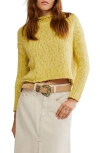 Free People Opal Roll Neck Crop Sweater In Gold