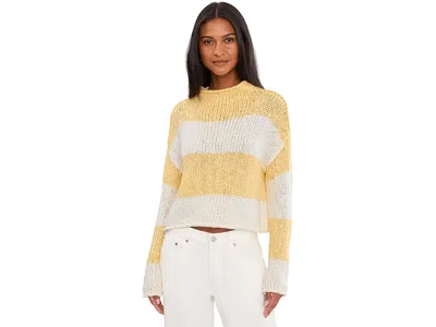 Free People Opal Rollneck Knit Stripe Sweater In White
