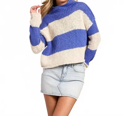 Free People Opal Rugby Striped Sweater In Rugby Cobalt Combo In Multi