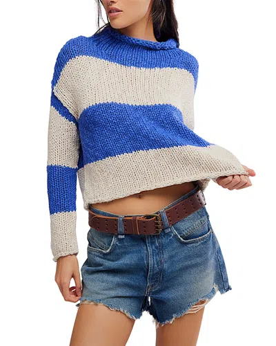 Free People Rugby Stripe Sweater In Blue