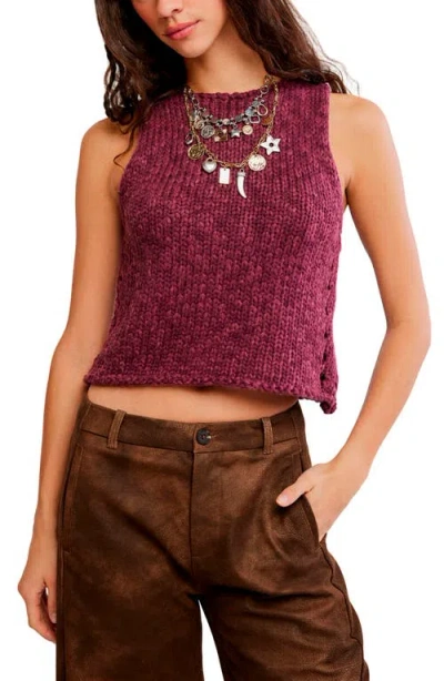 Free People Opal Sweater Tank In Burgundy