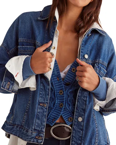 Free People Opal Swing Denim Jacket In Got The Blues