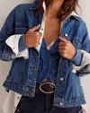 Free People Opal Swing Denim Jacket In Got The Blues In Blue