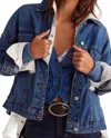 Free People Opal Swing Denim Jacket In Got The Blues In Blue