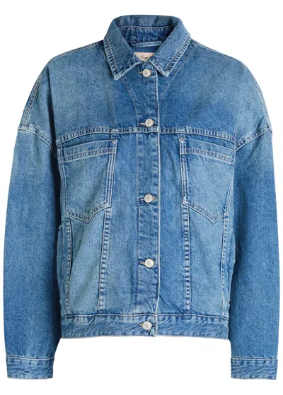 Free People Opal Swing Panelled Denim Jacket In Blue