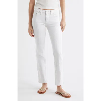 Free People Oracle Low Rise Slim Straight Leg Jeans In White
