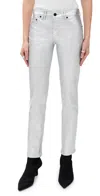 Free People Oracle Metallic Jeans Divine In Silver