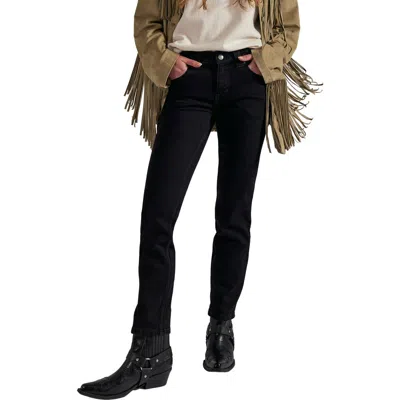 Free People Oracle Slim Straight Leg Jeans In Black