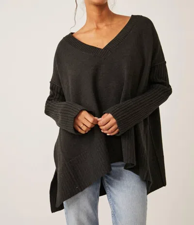 Free People Orion A Line Tunic In Carbon In Black